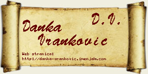 Danka Vranković vizit kartica